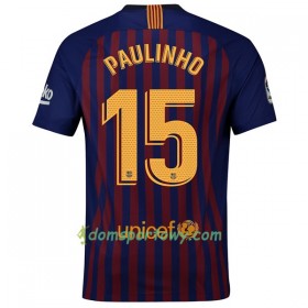 Koszulka FC Barcelona Paulinho 15 Domowe Koszulki Piłkarskie 2018-2019 Krótki Rękaw